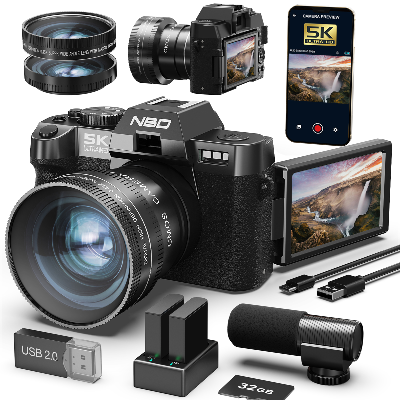 NBD 48MP&4K Digital Cameras fo - Korean Lifestyle Vlogs recension och pris