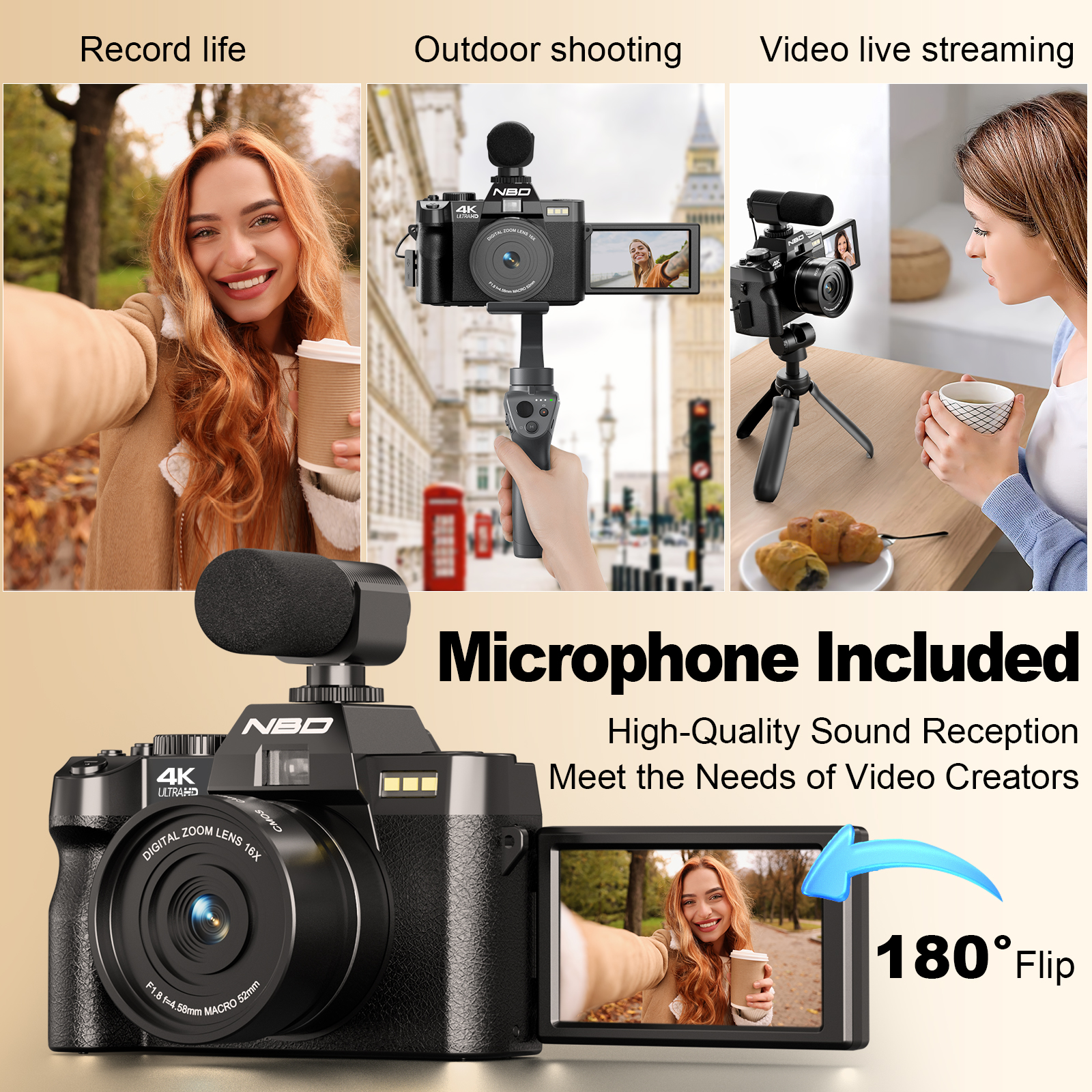NBD 48MP 4K Digital Camera S10 - Korean Girl Lifestyle recension och pris
