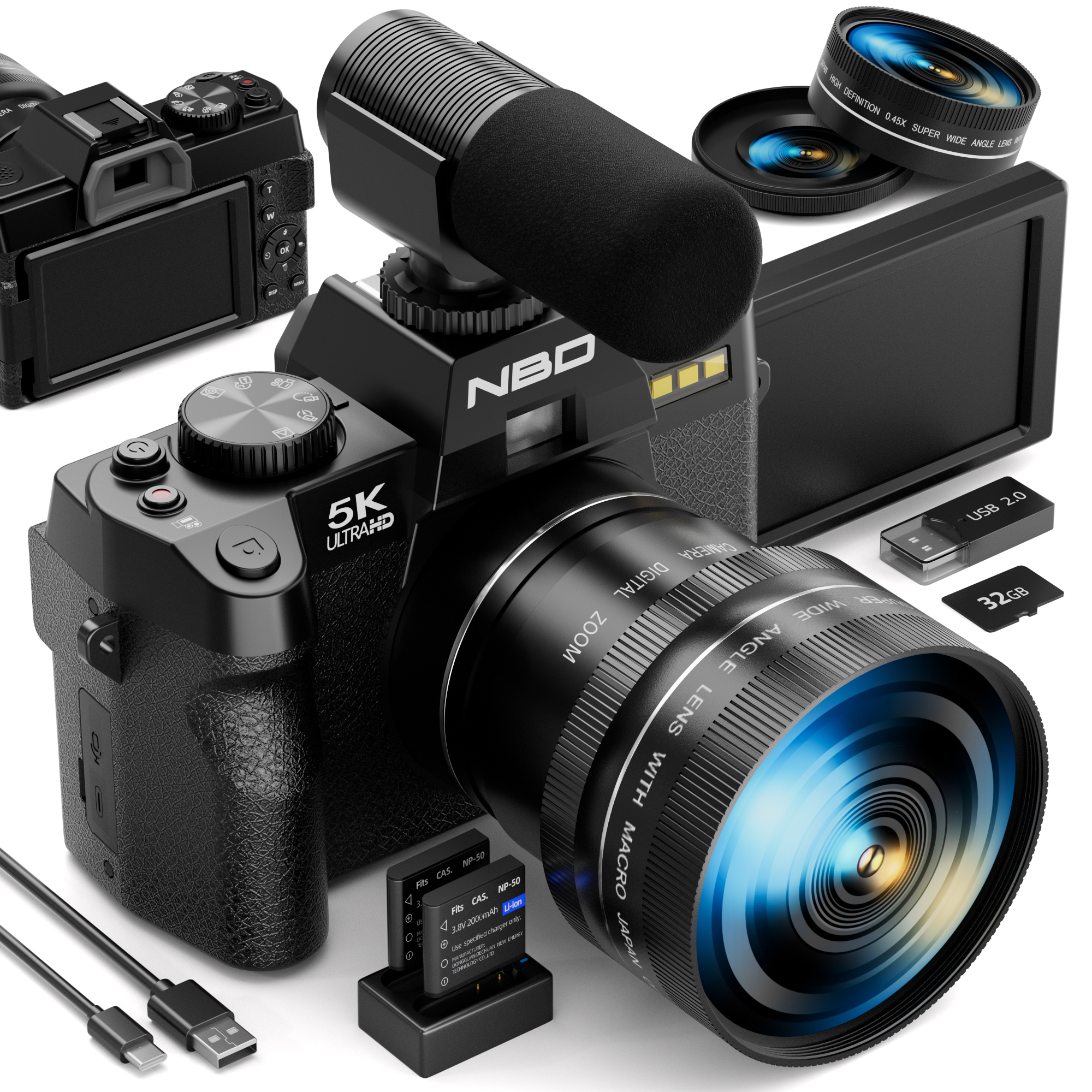 NBD 5K 48MP Digital Cameras fo - Korean Lifestyle Vlogs recension och pris