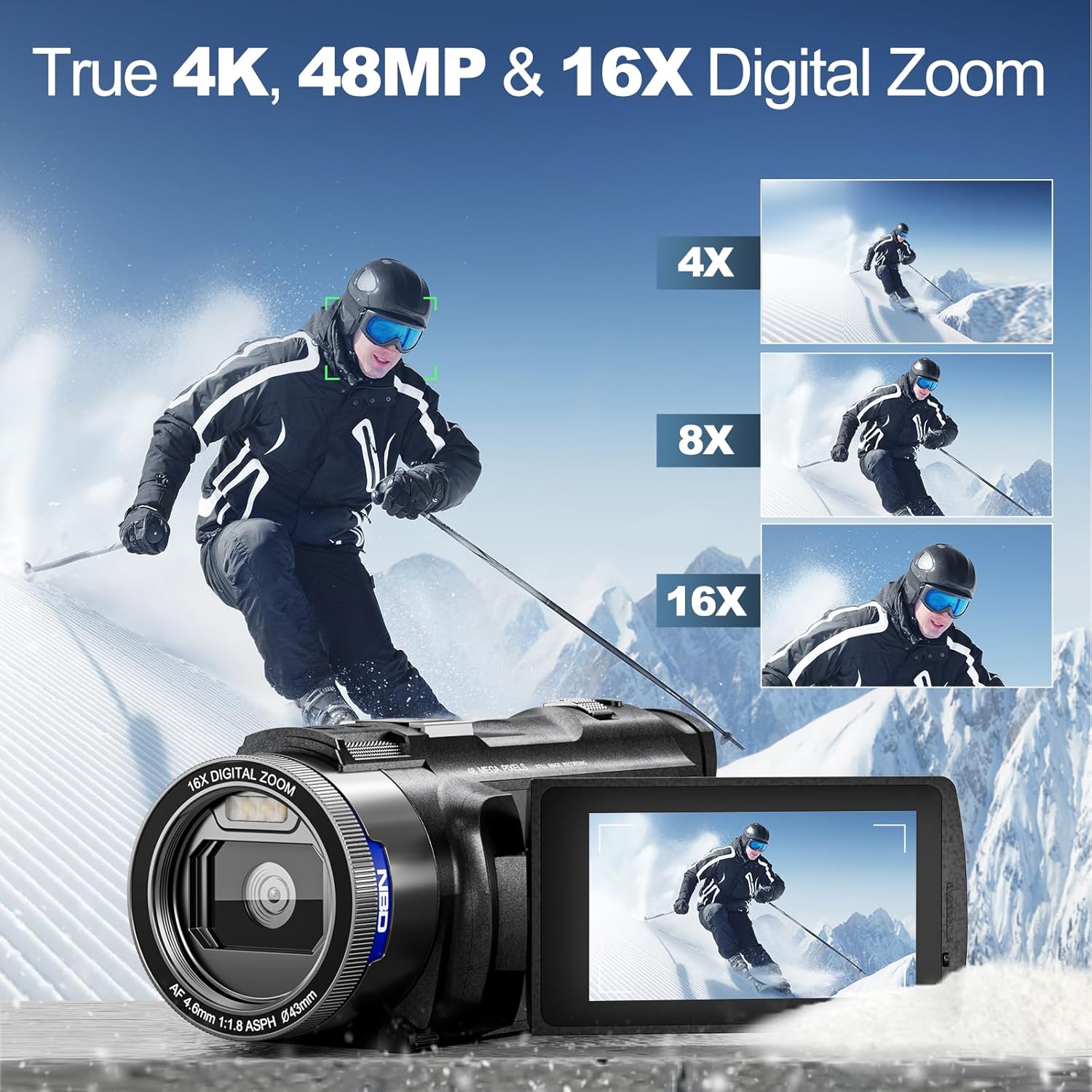 NBD 4K HD&48MP Camcorder Video - Lifestyle Of Korean recension och pris